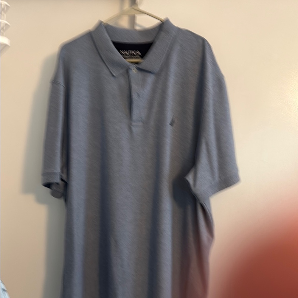 Nautica Blue Polo Shirt Classic Cotton Casual
